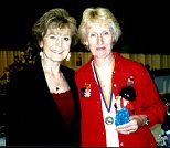 Linda Mullins and me with my prize winning golly at her San Diego Doll & Bear Sh